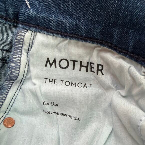 MOTHER The Tomcat Oui Oui Jeans Women’s Size 26 Ankle Button Fly Premium Denim - Picture 10 of 13